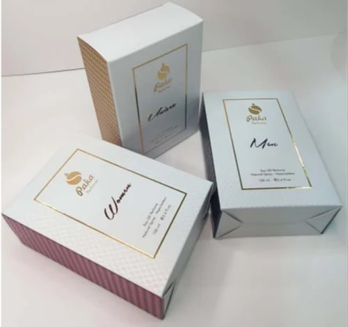 Printed Paper Paka Perfume Packaging Box, Shape : Rectangular