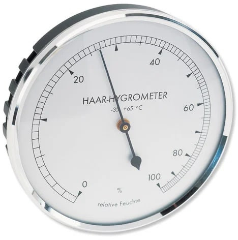 Analog Battery Glass Haar Hygrometer, Shape : Round