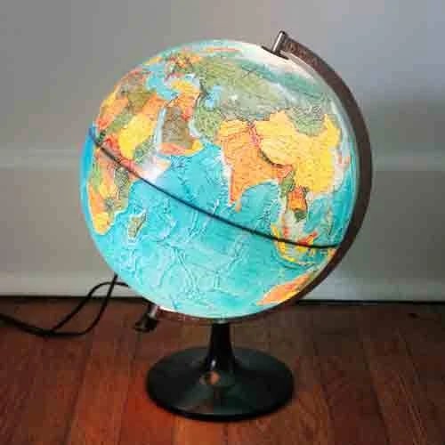 Polished Illuminated Globe for Library, Schools