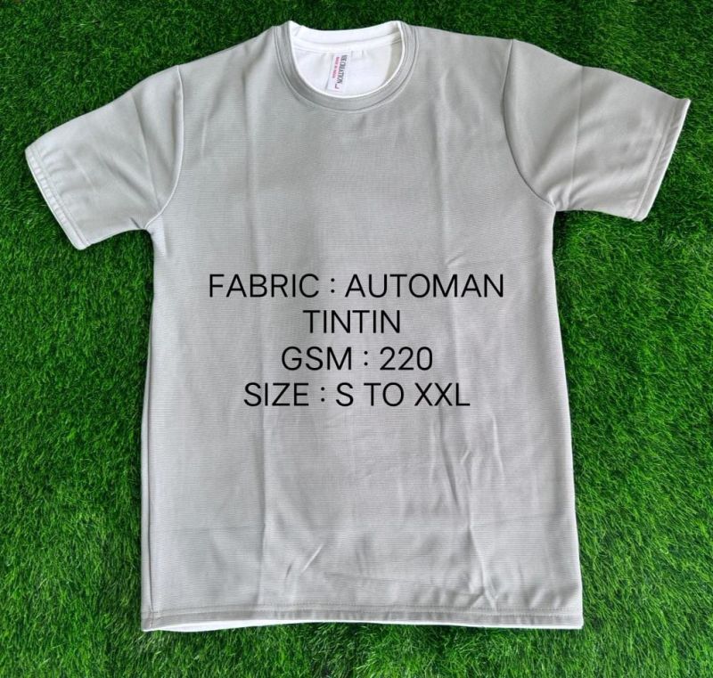 Fabrics Mall Plain Polyester Round Neck T-shirt, Gender : Mens