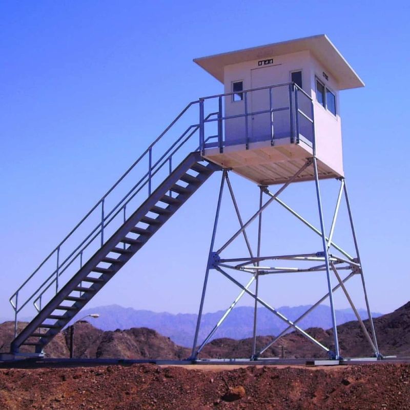 Paint Coating Mild Steel Security Watch Tower for Industrial