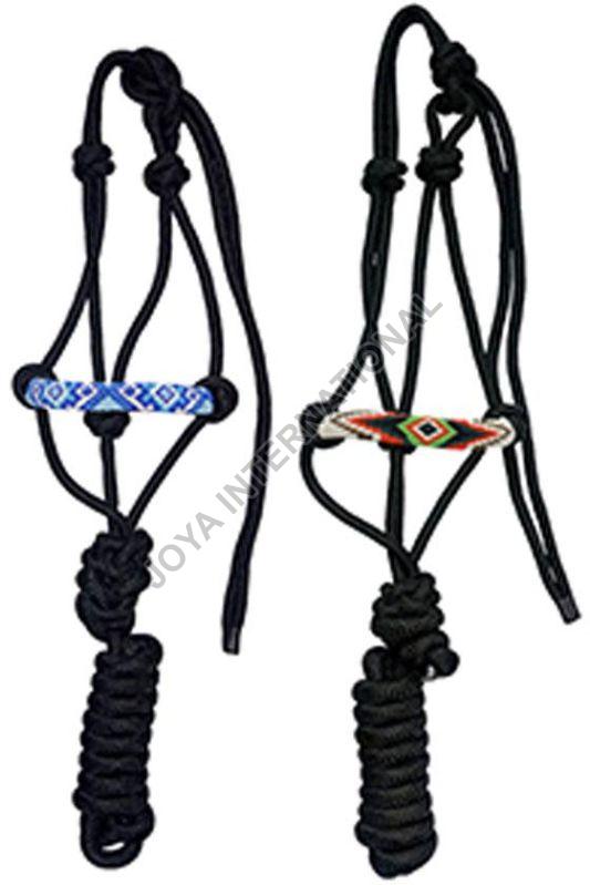 Joya International Plain Black Horse Rope Halter for Lead An Animal