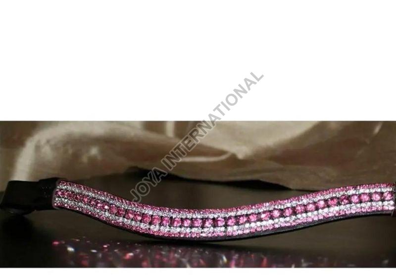 Leather Diamante Bling Sparkly Browband for Horse