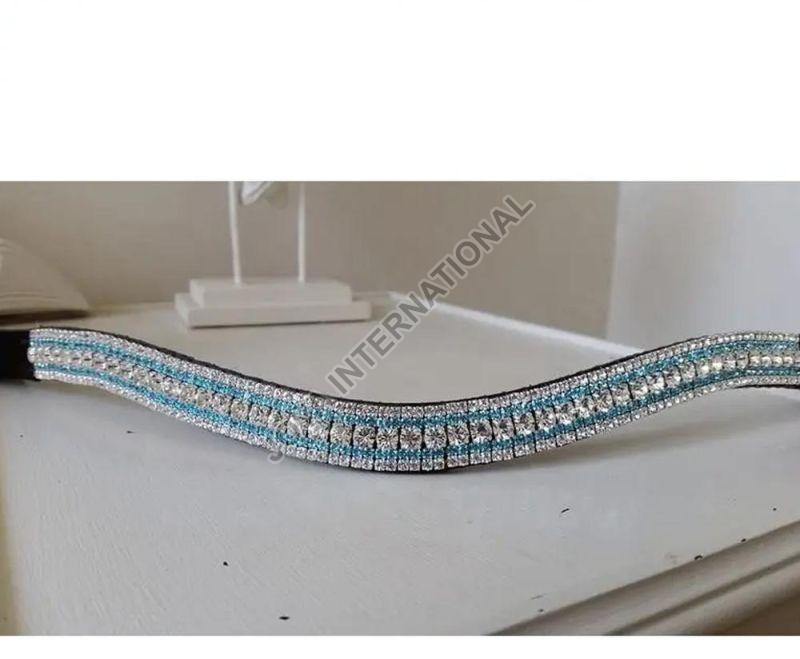 Leather Equestrian Crystal Browband for Horse