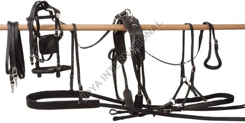 Fully Adjustable Deluxe Leather Harness for Horse Use