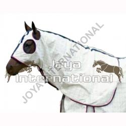POLY COTTON HORSE RUG WITH HOOD SATIN LINED