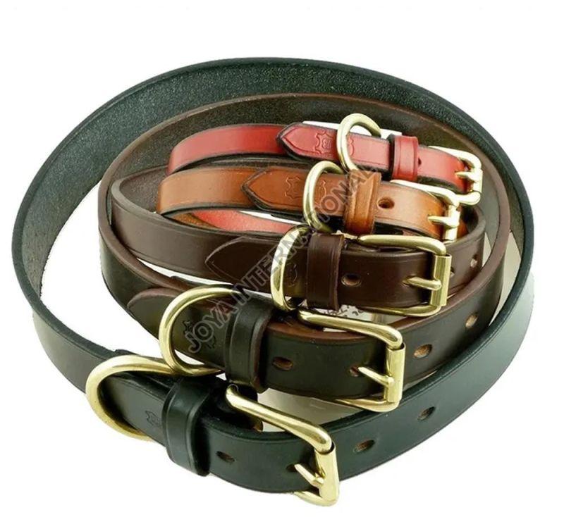 Waterproof Classic Leather Dog Collar, Buckle Material : Metal