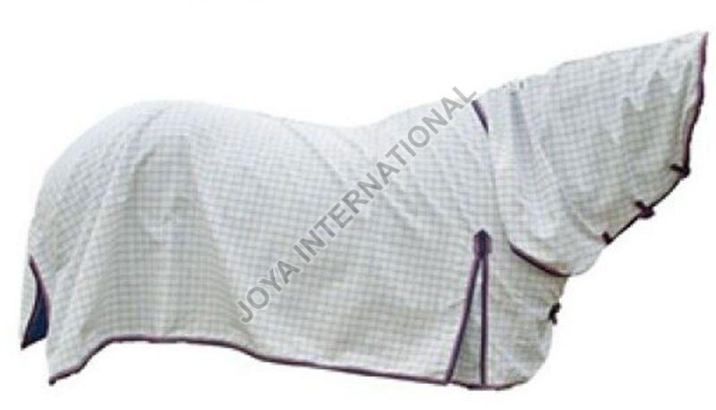 Joya International Checked Cotton White Check Horse Rugs, Size : 4x5feet
