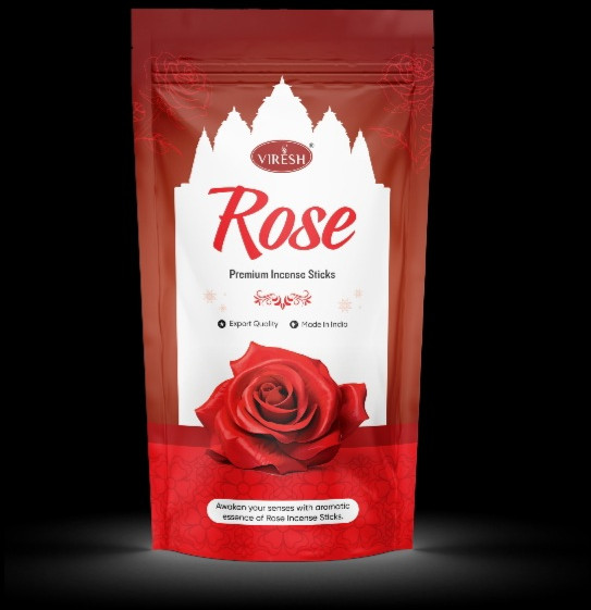125 gm Viresh Rose Agarbatti, Packaging Type : Zipper Packet