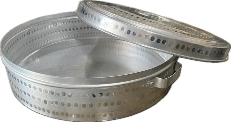 Polished Aluminum Khaboos Casserole, Shape : Round