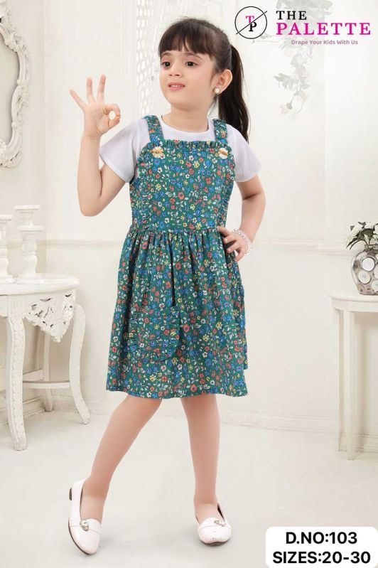 Linen Girls Fancy Printed Frock, Age Group : 3-7 Years