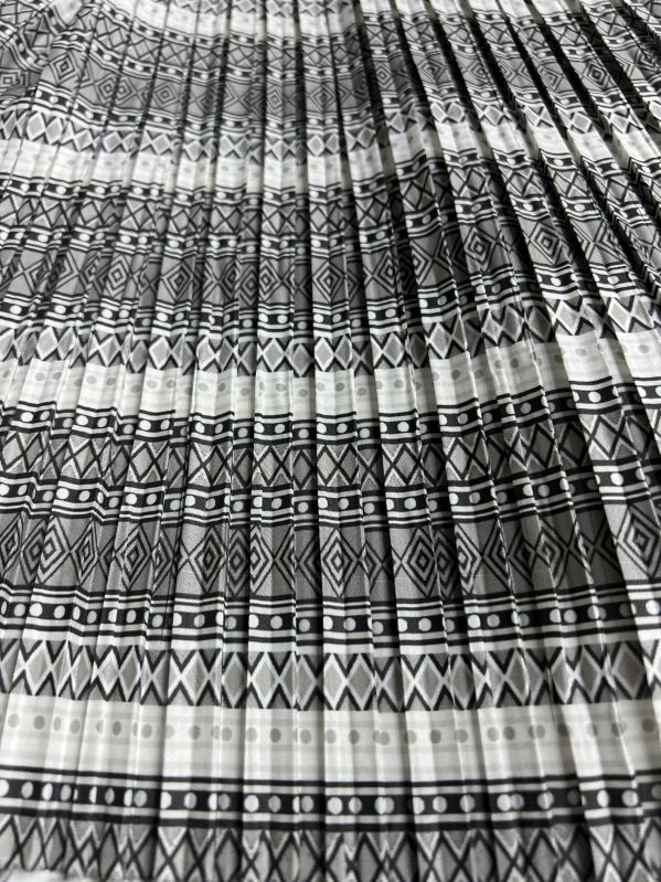 Polyester Digital Printed Pleated Fabric for Garments