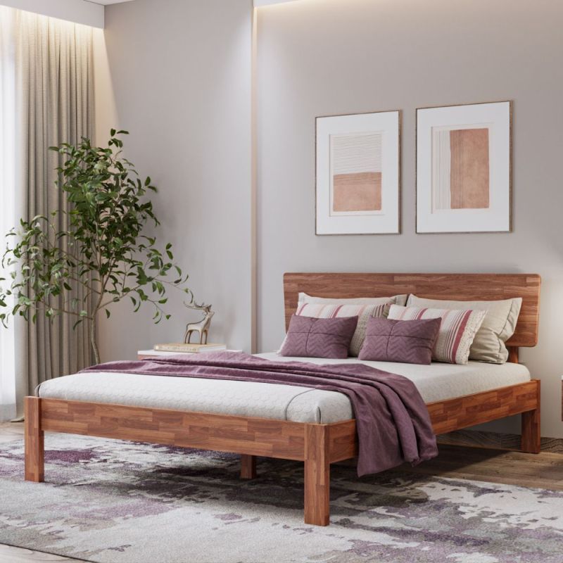 Sagwan Wooden Bed Without Box for Home, Hotel