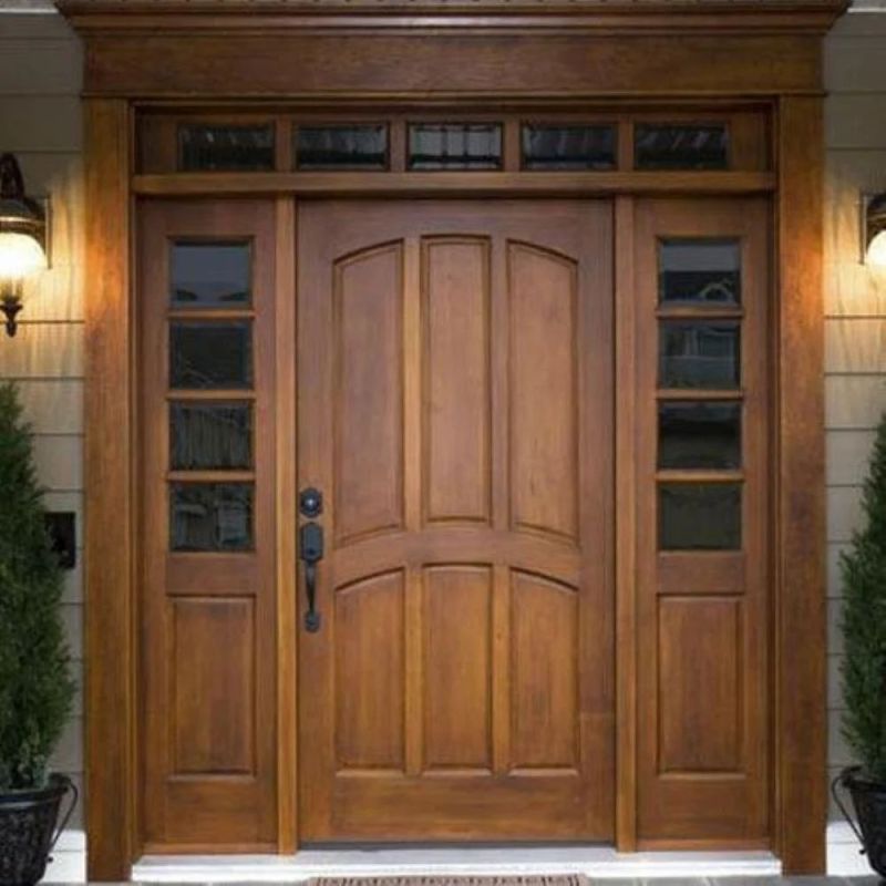 Plain Polished Teakwood Door with Frames for Home, Office