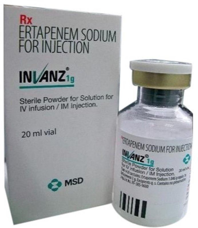 Invanz 1gm Injection For Lungs, Stomach, Urinary Tract, Blood Brain