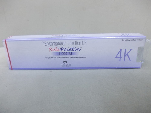 Relipoietin 4000IU Injection, Packaging Size : 0.4ml
