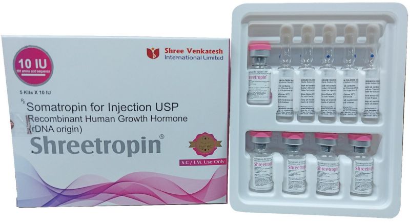 Shreetropin Injection, Packaging Size : 5 Kits X 10IU