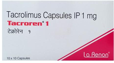Tacroren 1mg Capsules, Packaging Size : 10X10 Pack