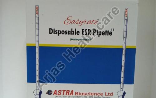 Glass Astra Disposable ESR Pipette for Chemical Laboratory