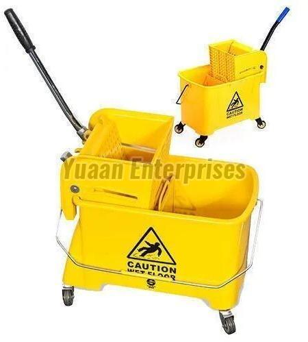 Plastic Single Bucket Wringer Trolley for Hotel, Restaurants, Hospitals Etc