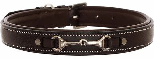 Black Leather Genuine Dog Collar