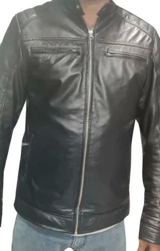 Mens Plain Leather Jacket