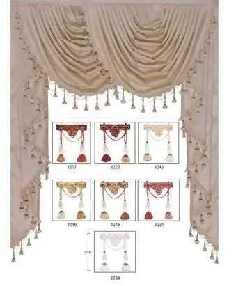 Plain Polyester Decorative Curtain Lace, Technics : Machine Made