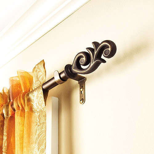 Polished Mild Steel Designer Curtain Rod, Color : Brown