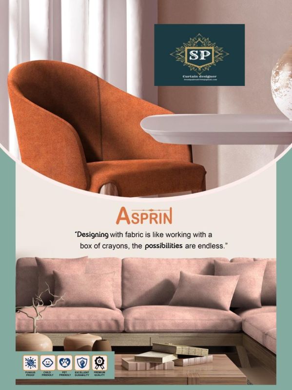 Asprin Plain sofa upholstery fabric, Technics : Machine Made