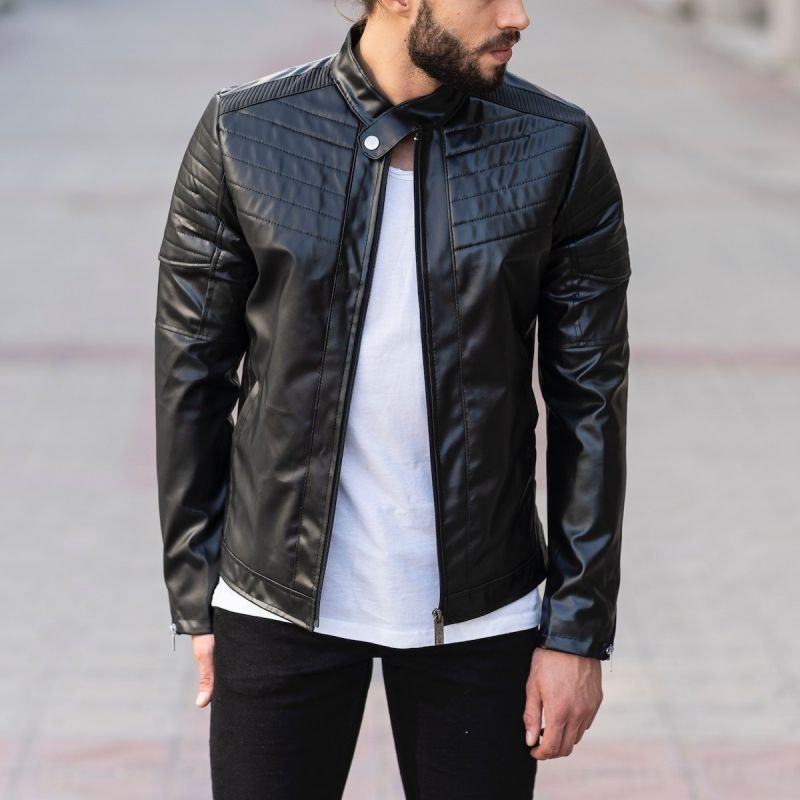 Plain Mens Leather Jacket, Sleeve Type : Full Sleeves