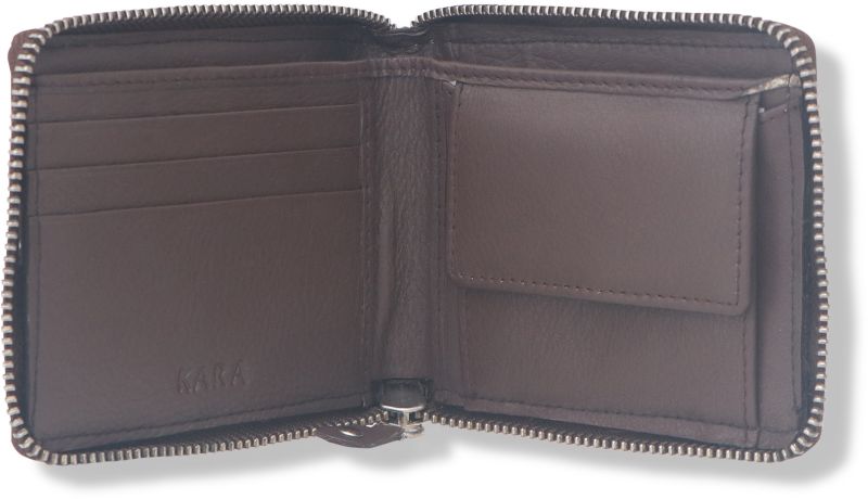 Kara Tan Men Bifold Zipper Closing Wallet