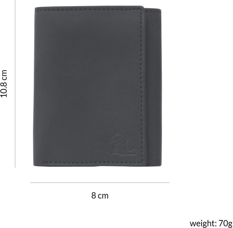 Kara Black Trifold Leather Wallet For Men