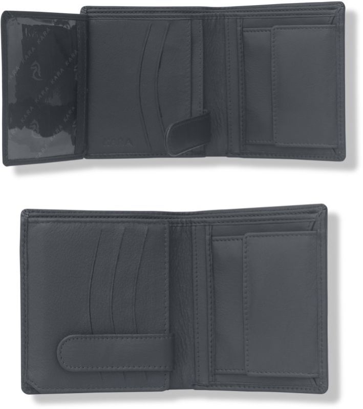 Kara Black Leather Bifold Wallet For Men