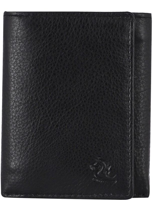 Kara Men\'s Black Trifold Leather Wallet