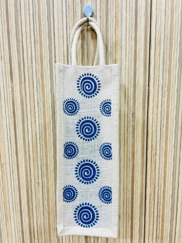 Stylish and Sustainable Jute Bag With White and Blue Colour Combination