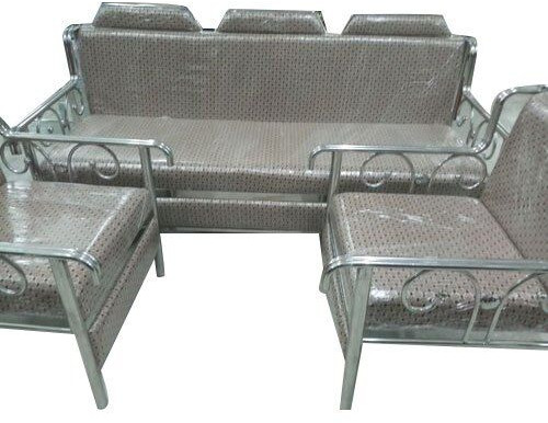 Stainless Steel Sofa Set, Color : Silver