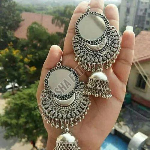 Designer Mirror Work Earrings