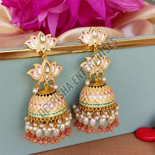 Meenakari Jhumka Earrings