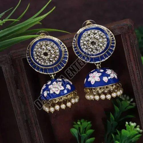 Meenakari Jhumka Earrings