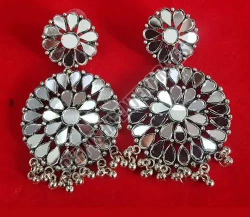 Designer Mirror Work Earrings