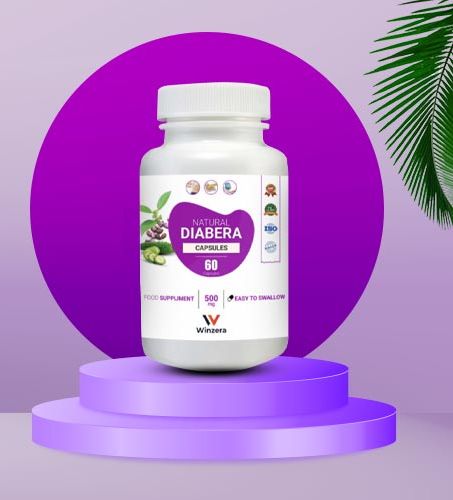 Winzera Natural Diabera Capsules, Packaging Type : Plastic Bottle