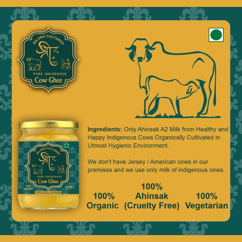 Shree Ghritam(500ml) 100% Organic A2 Cow Bilona Ghee