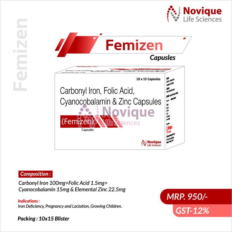 Carbonyl Iron Folic Acid Cyanocobalamin and Zinc Capsules