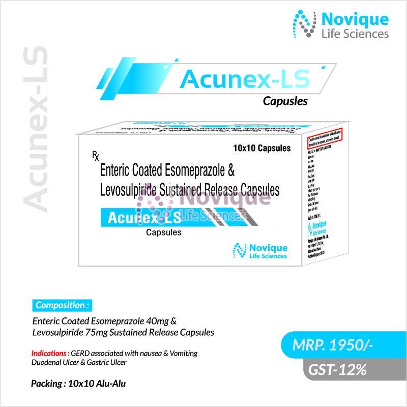 Enteric Coated Esomemprazole and Levosulpiride Sustained Release Capsules