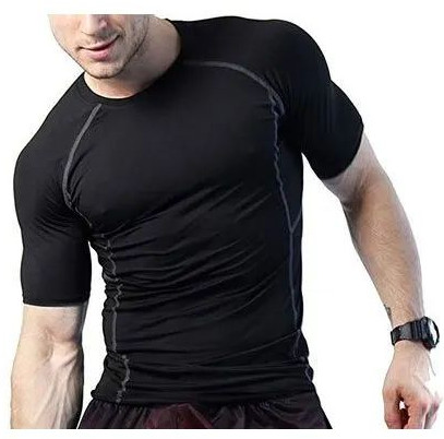 Polyester Plain Round Neck Mens Compression T Shirt, Packaging Type : Plastic Bag