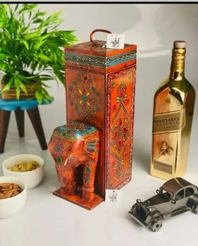 Wooden Elephant Wine Bottle Holder