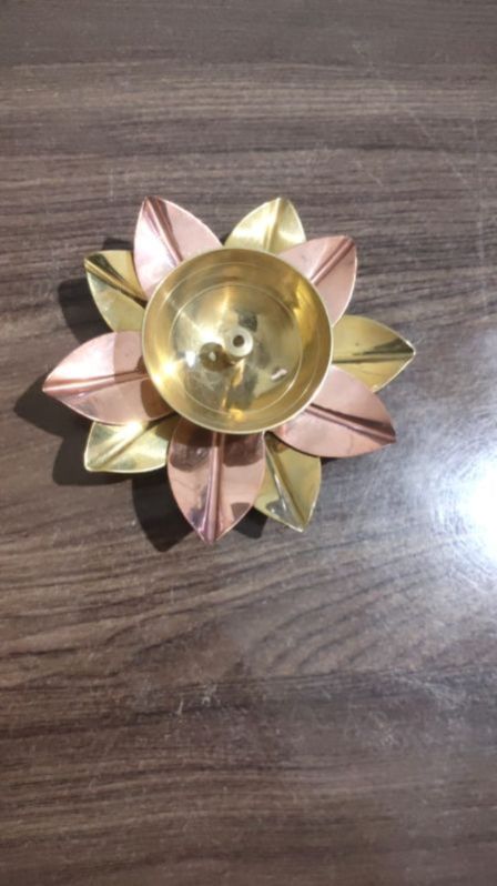 brass lotus diya