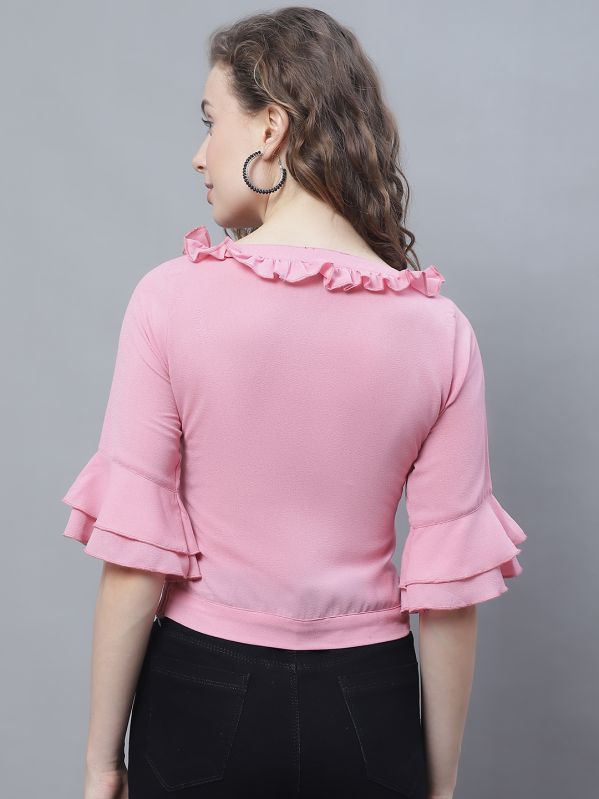 Ladies Pink Round Neck Top