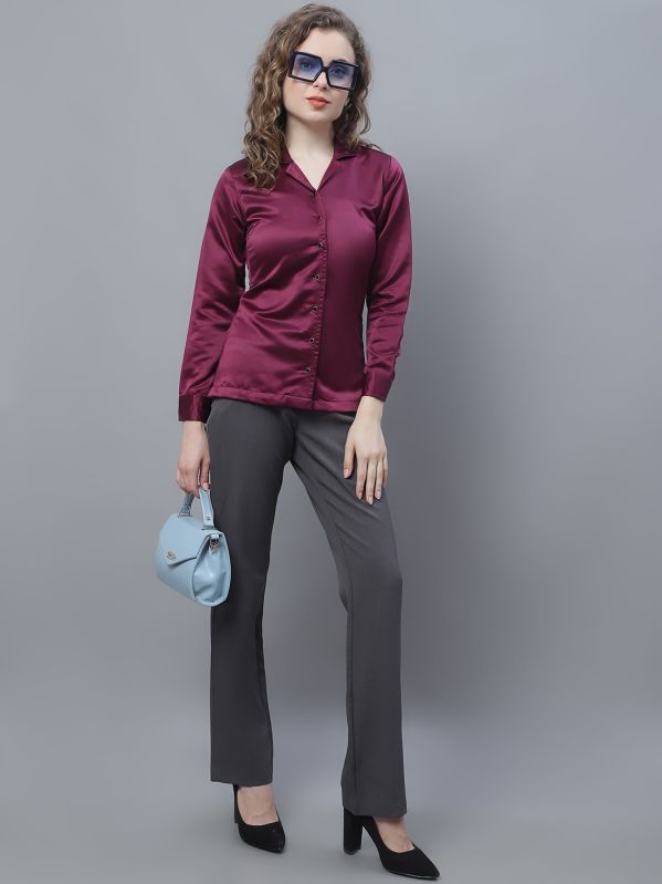 Ladies Plain Collar Neck Shirt