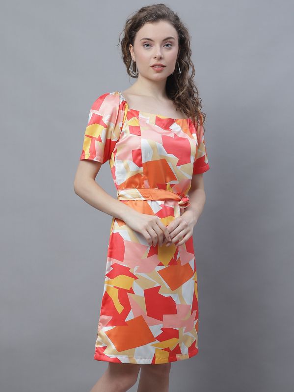 Ladies Polyester Printed One Piece Dress